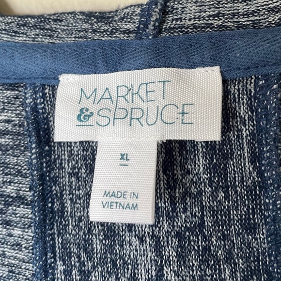 StitchFix Market & Spruce Perine Pocket Hooded Knit Top Blue White Ombre Size XL - Picture 5 of 8